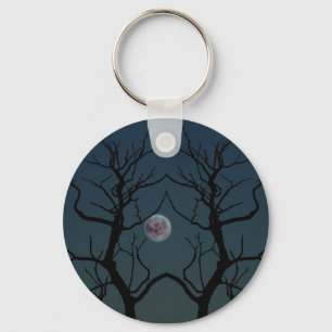 Porte-clés Silhouette Arbre Lune