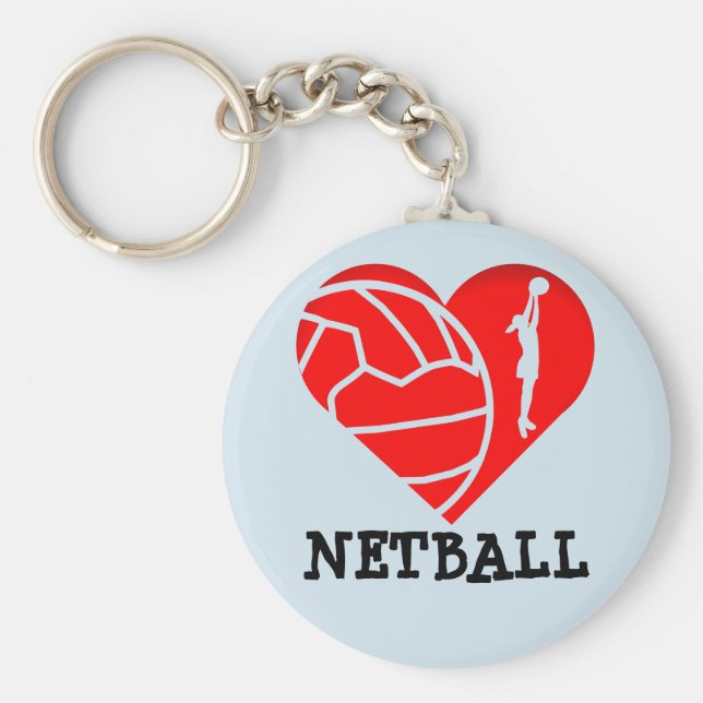 Porte-clés Silhouette Coeur et Boule Design Amour Netball (Devant)