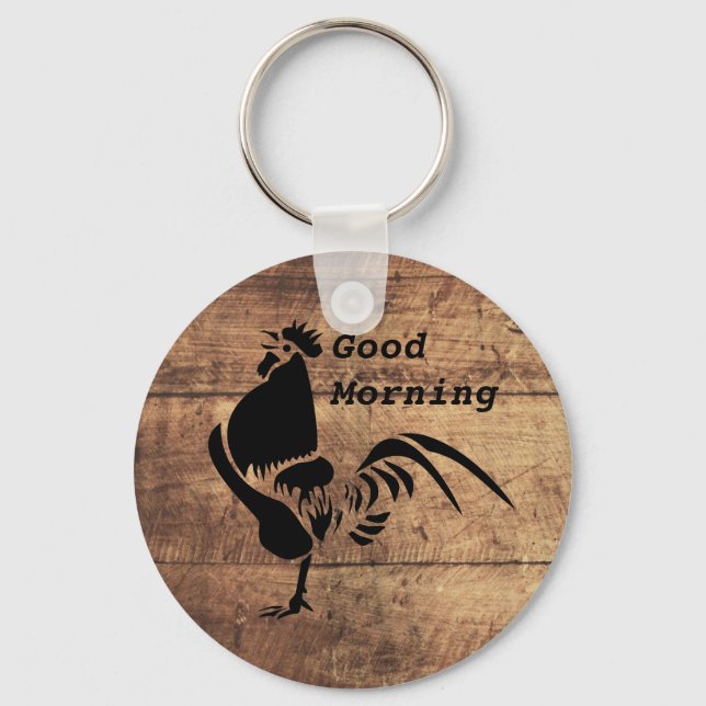 Porte-clés Silhouette de croisière à coq noir (Recto)
