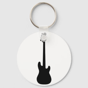 Porte-clés Silhouette de guitare basse, instrument de musique