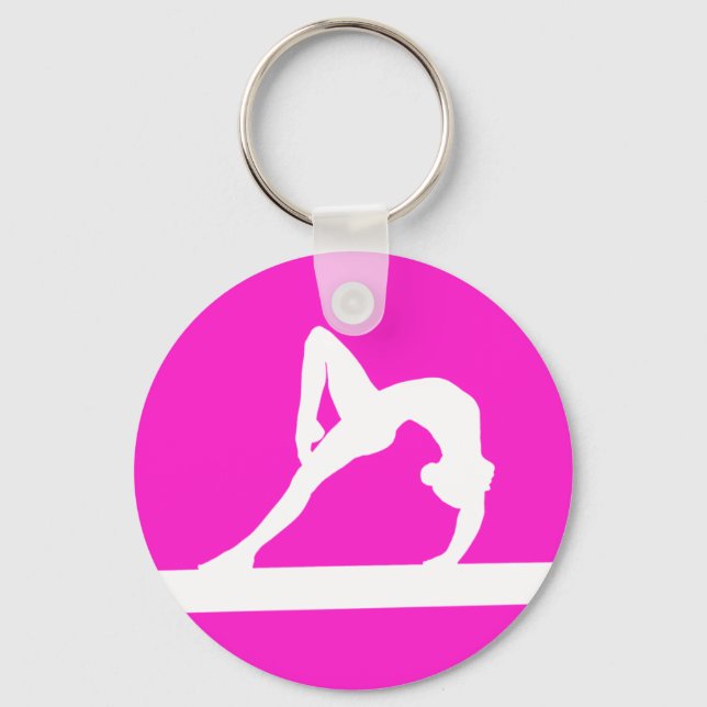 Porte-clés Silhouette de gymnaste Porte - clé rose (Recto)