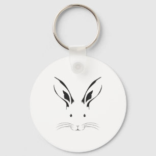 Porte-clés Silhouette de la face du lapin