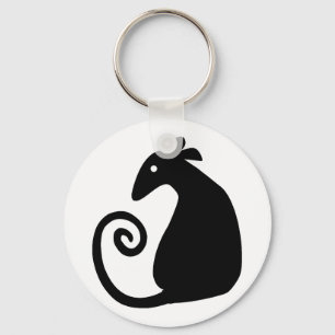 Porte-clés silhouette de rat
