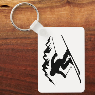 Porte-clés Silhouette de skieur