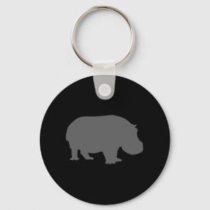 Porte-clés Silhouette d'hippo gris