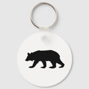 Porte-clés Silhouette d'ours noir