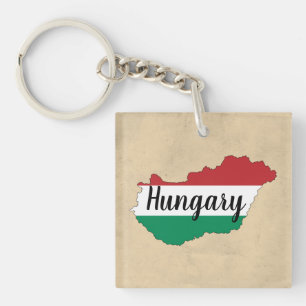 Porte-clés Silhouette du drapeau de la Hongrie 