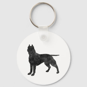 Porte-clés Silhouette du grain de Chien Taureau