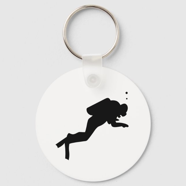 Porte-clés Silhouette du plongeur - Porte - clé (Recto)