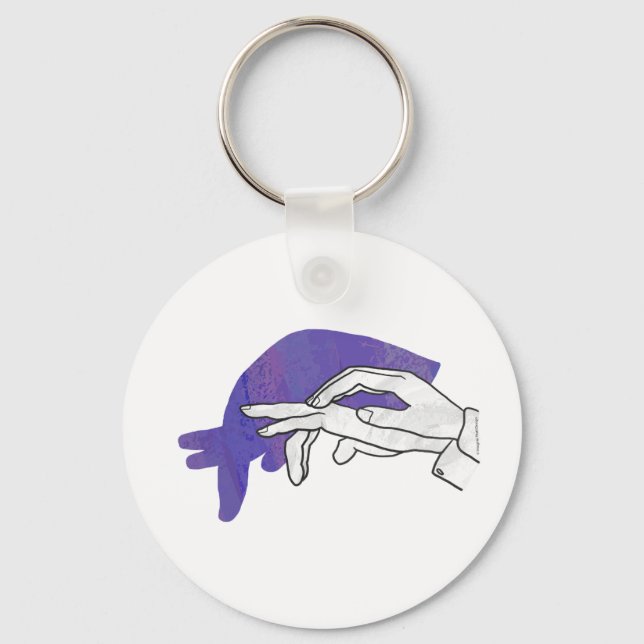 Porte-clés Silhouette main Anteater violet (Recto)