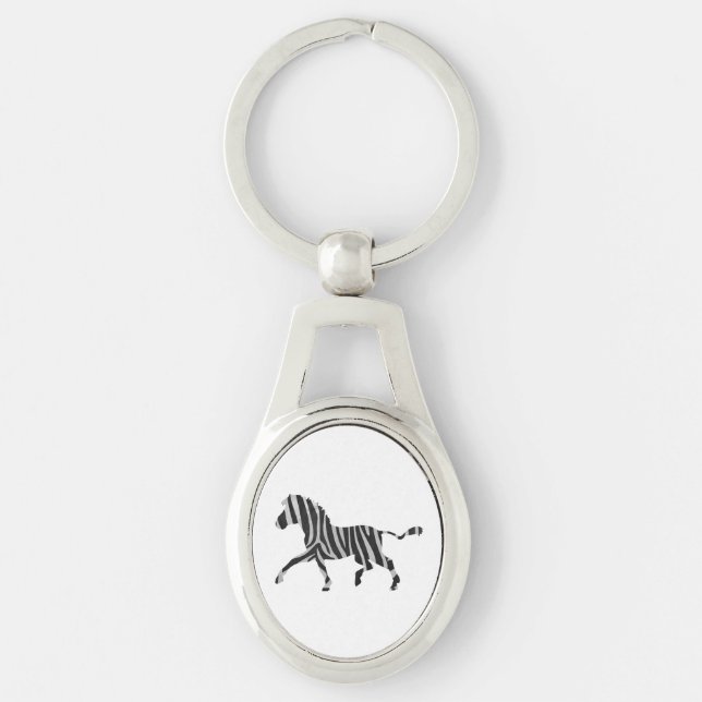 Porte-clés Silhouette noir et gris clair Zebra (Devant)