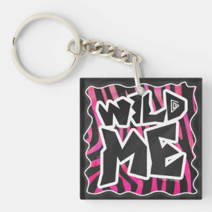 Porte-clés Silhouette noir et rose chaud Zèbre