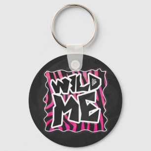 Porte-clés Silhouette noir et rose chaud Zèbre