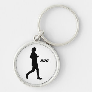 Porte-clés Silhouette noire Female Runner Peinture