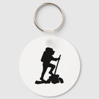 Porte-clés silhouette noire simple randonnée de montagne