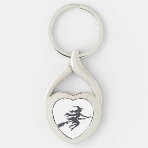 Porte-clés Silhouette of witch - Choose background color