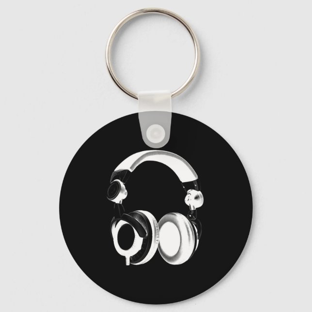 Porte-clés Silhouette pour casque noir et blanc (Recto)