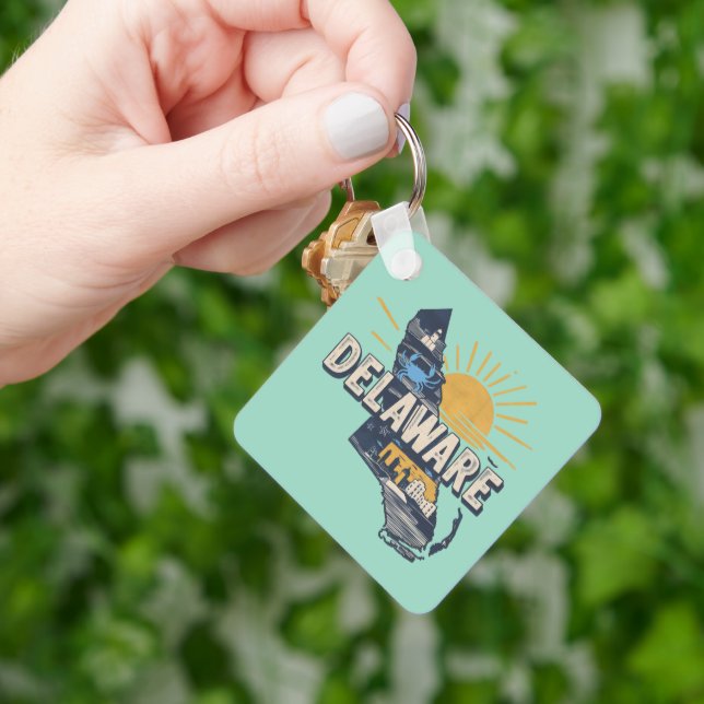 Porte-clés Silhouette Retro Pittoresque Delaware (main)