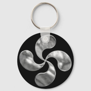 Porte-clés Silver Basque Cross Keychain