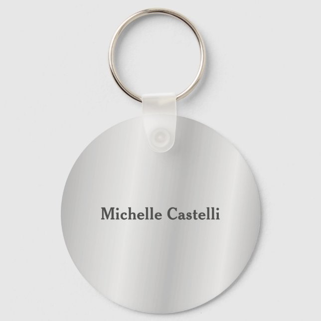 Porte-clés Silver Grey Professionnel Unique Classique Simple (Recto)