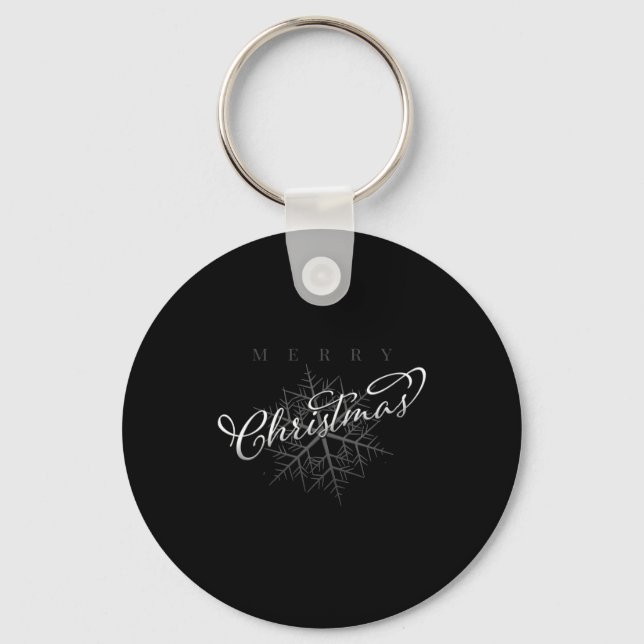Porte-clés Silver Snowflake Merry Christmas  (Recto)