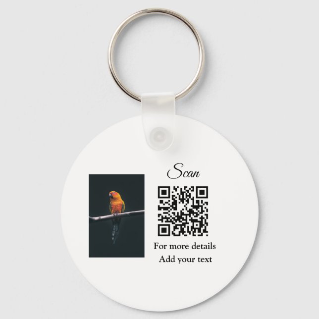 Porte-clés Simple animal name details QR code add text photo (Recto)