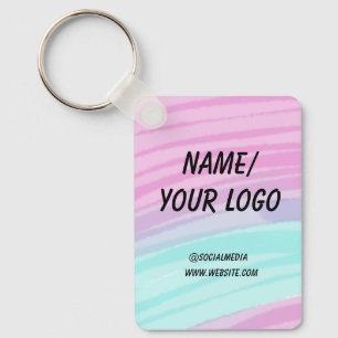 Porte-clés simple et minimal ajouter votre logo aquarelle