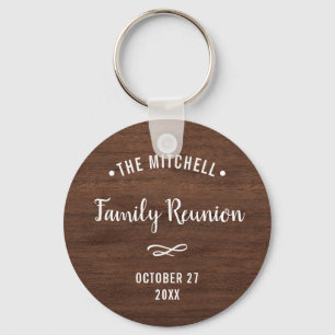 Porte-clés Simple Family Reunion Keepsake   Rustic Wood Look