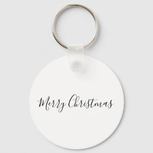 Porte-clés SIMPLE Joyeux Noël MINIMAL Carte Classique Rond