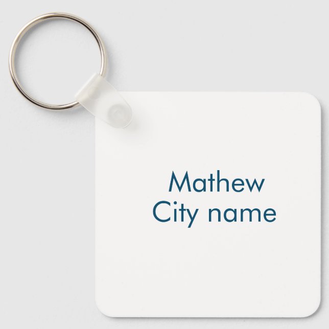 Porte-clés simple lettre initiale monogramme ajouter votre no (Recto)