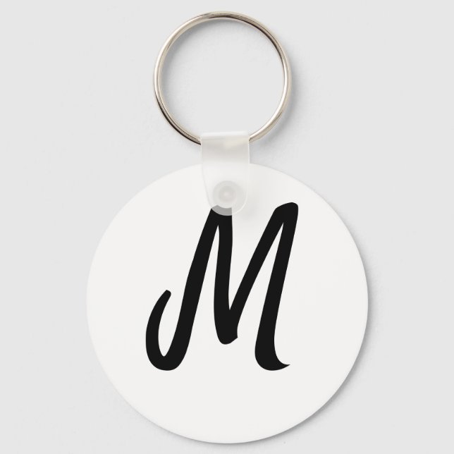 Porte-clés simple logo monogramme minimal personnalisé (Recto)