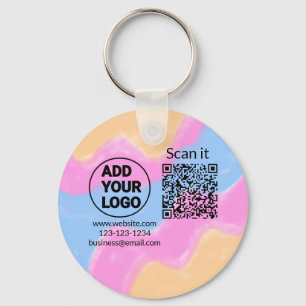 Porte-clés Simple minimum q r code ajouter logo code d'analys