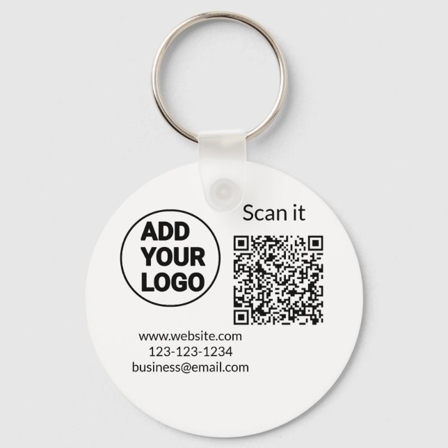 Porte-clés Simple minimum q r code ajouter logo code d'analys (Recto)