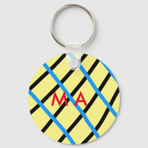 Porte-clés Simple monogramme ajouter votre nom lettre man min