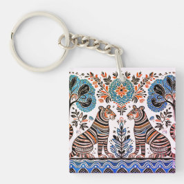 Porte-clés simple peinture madhubani