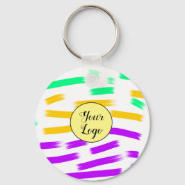 Porte-clés simple personnalisé jaune bleu aquarelle ajouter l