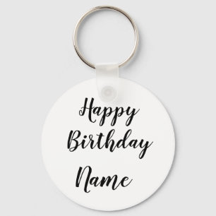 Porte-clés simple petit heureux anniversaire ajouter votre ca
