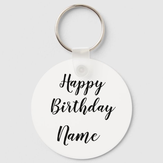 Porte-clés simple petit heureux anniversaire ajouter votre ca (Recto)