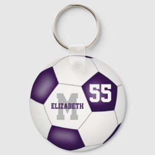 Porte-clés simple violet blanc équipe couleurs filles garçons