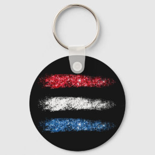 Porte-clés *~* Simples traces de pinceau Abstrait du drapeau 
