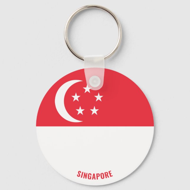 Porte-clés Singapour Drapeau charmant patriotique (Recto)