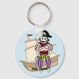Porte-clés Singe chaussette Pirate