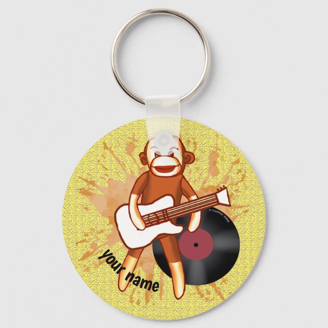 Porte-clés Singe chaussette Rock and Roll (Recto)