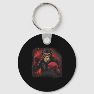Porte-clés Singe de boxe avec gants de boxe Kickboxing Drôle