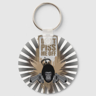 Porte-clés Singe en colère avec un pistolet