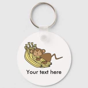 Porte-clés Singe sur des bananes
