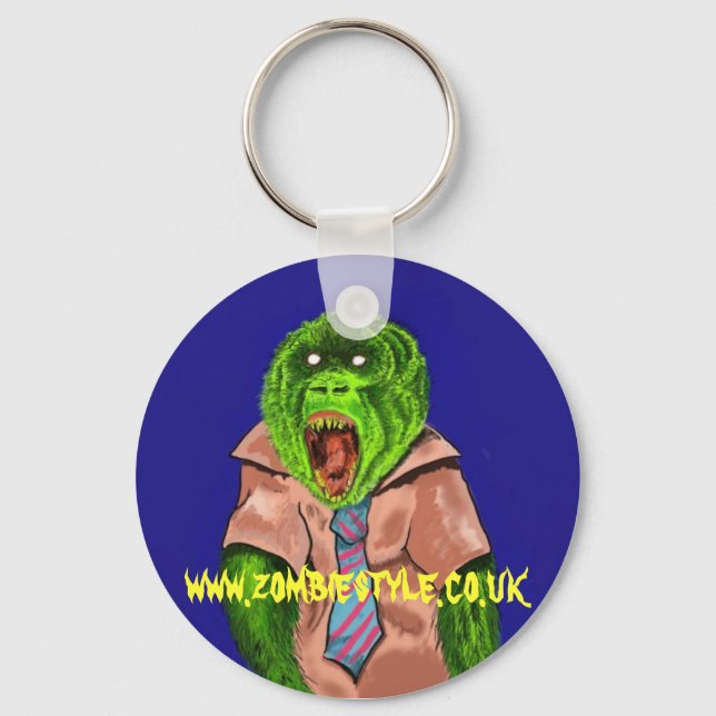 Porte-clés singe zombie, www.zombiestyle.co.uk (Recto)