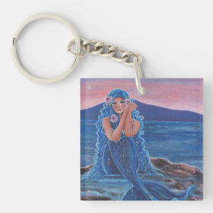 Porte-clés Sirène bleu Daydreamer par Renee Lavoie
