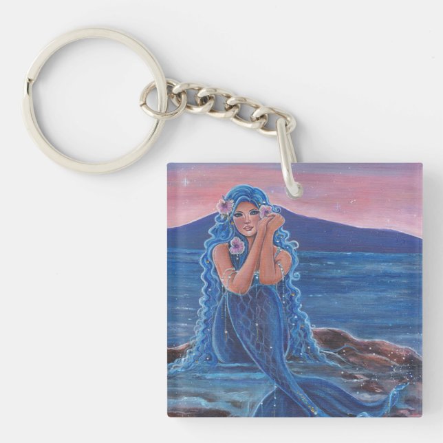 Porte-clés Sirène bleu Daydreamer par Renee Lavoie (Devant)