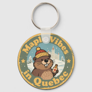 Porte-clés Sirop d'érable rétro Québec
